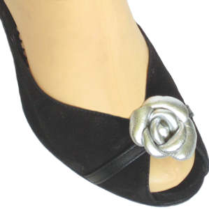 argentine tango shoes-Silver Flower-image 2