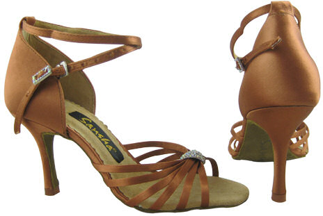 argentine tango shoes-Natural Spin Professional NS-H1130-01-Dark Tan Satin