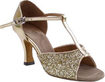 argentine tango shoes-Very Fine Dance Shoes-VF 5004-Gold Sparkle