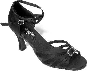 argentine tango shoes-Very Fine Dance Shoes-VF 6005-Black Satin & Stone