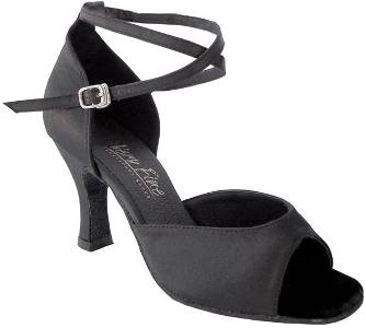 argentine tango shoes-Very Fine Dance Shoes-VF 6012-Black Satin