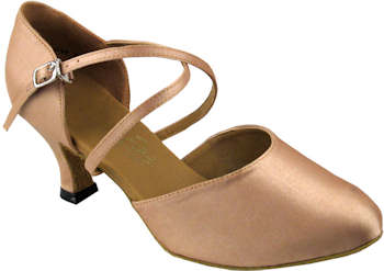 argentine tango shoes-Very Fine Dance Shoe-VF 9691-Light Brown Satin