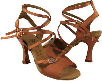 argentine tango shoes-Very Fine Dance Shoes-VF PP202-Tan Satin