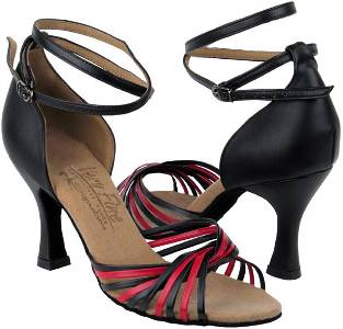 argentine tango shoes-Very Fine Dance Shoes-VF S1001-Black & Red Leather
