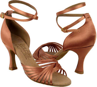 argentine tango shoes-Very Fine Dance Shoes-VF S1001-Tan Satin