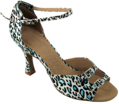 argentine tango shoes-Very Fine Dance Shoes-VF Sera 1620 (adjustable)-Blue Leopard and Stone