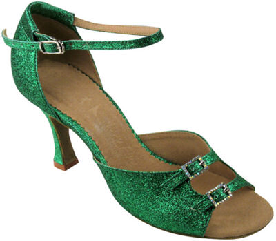 argentine tango shoes-Very Fine Dance Shoes-VF Sera 1620 (adjustable)-Green Stardust and Stone