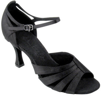 argentine tango shoes-Very Fine Dance Shoes-VF Sera 1680-Black Satin