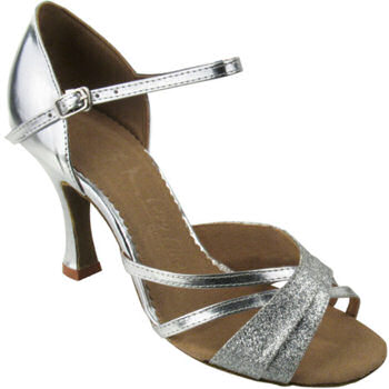 argentine tango shoes-Very Fine Dance Shoes-VF Sera 6030-Silver Stardust & Silver Leather