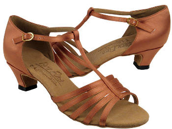 argentine tango shoes-Very Fine Dance Shoes VF S9273-Tan Satin 1.2` cuban heel