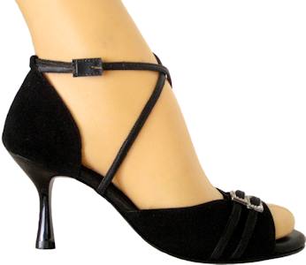 argentine tango shoes-VidaMia - Isabella (Adjustable)-With polished blackstone ankle buckle